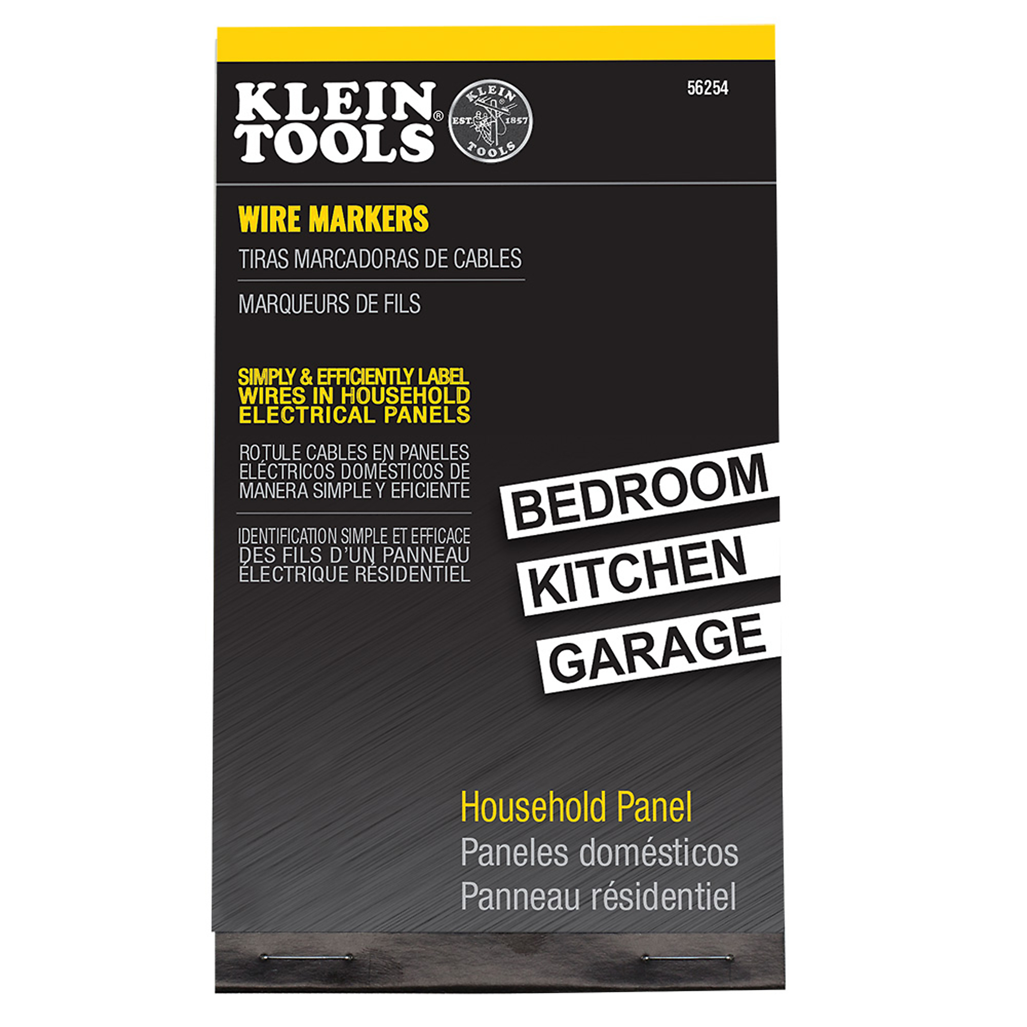 Klein Tools Wire Marker Book — Household Electrical Panel, Vinyl Coated Cloth, Model# 56254